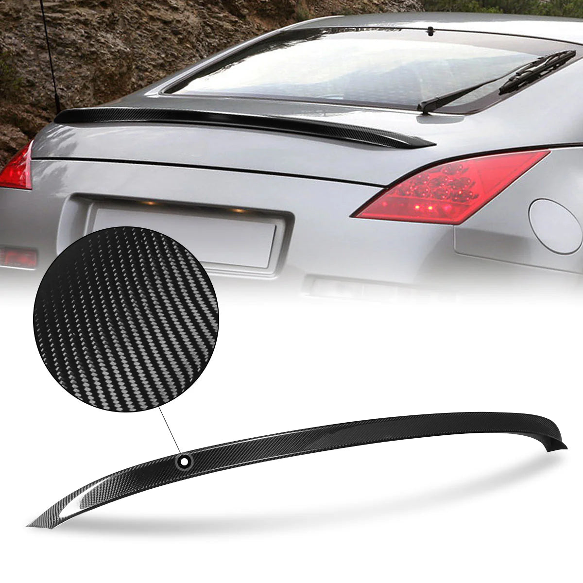 STP-Style Carbon Fiber Rear Trunk Lid Spoiler 03-08 Nissan 350Z