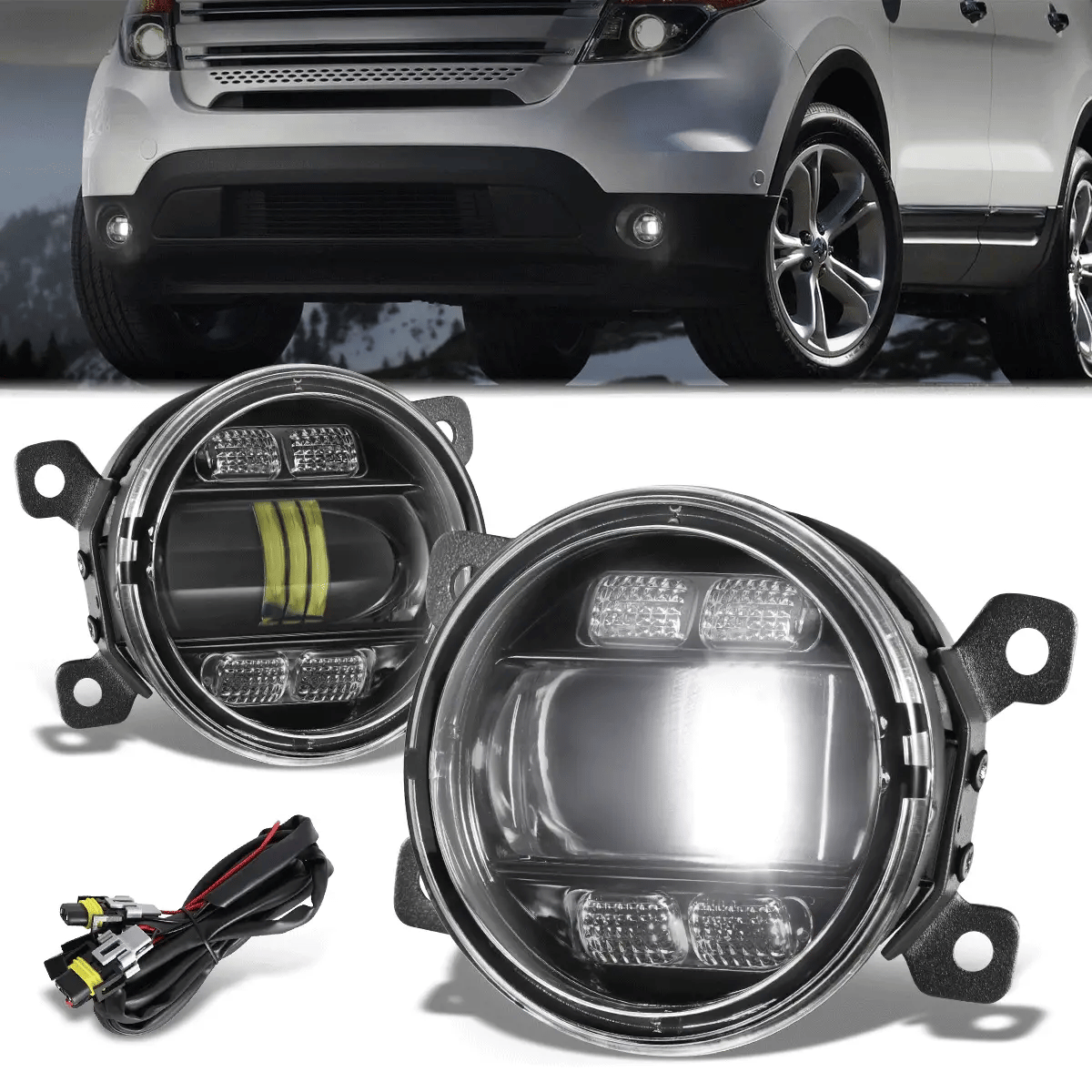 LED Projector Fog Lights w/ Wiring Harnesses 05-22 Ford Ranger, 12-14 Acura TL Honda CR-V