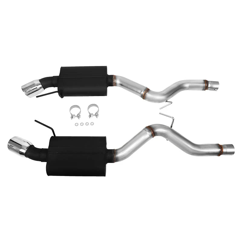 Axle-back Exhaust System w/4 in. OD Stainless Steel Muffler Tip 15-17 Ford Mustang 5.0L