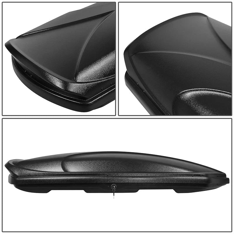 Black Roof Lockable Cargo Box w/Key Mounting Brackets Fits model w/ Roof Rails Only