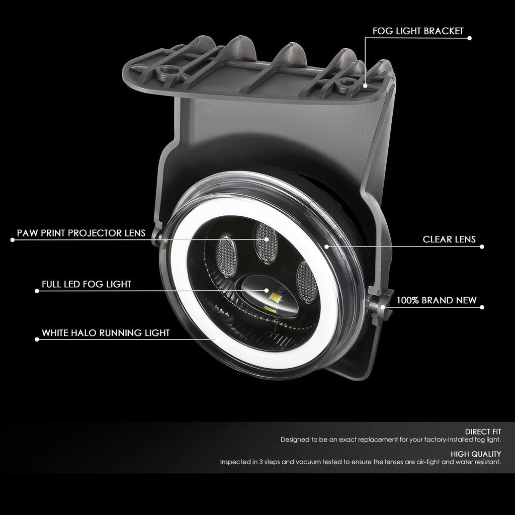 LED Halo Projector Fog Lights w/ Switch Wiring Harness 03-07 GMC Sierra 1500-3500 Classic