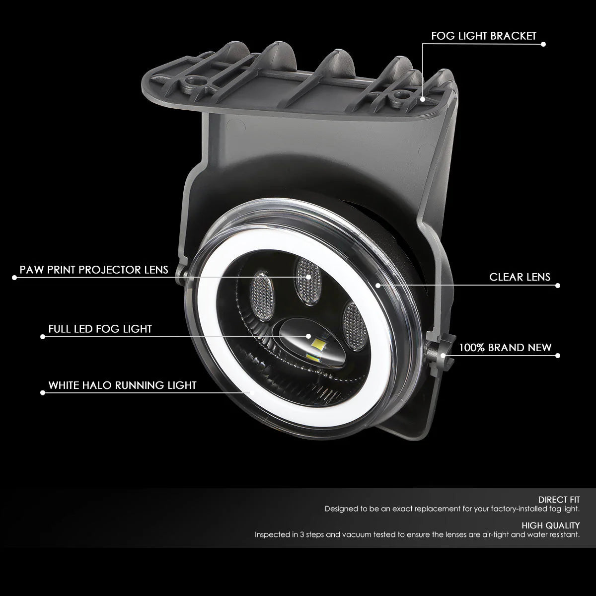 LED Halo Projector Fog Lights w/ Switch Wiring Harness 03-07 GMC Sierra 1500-3500 Classic