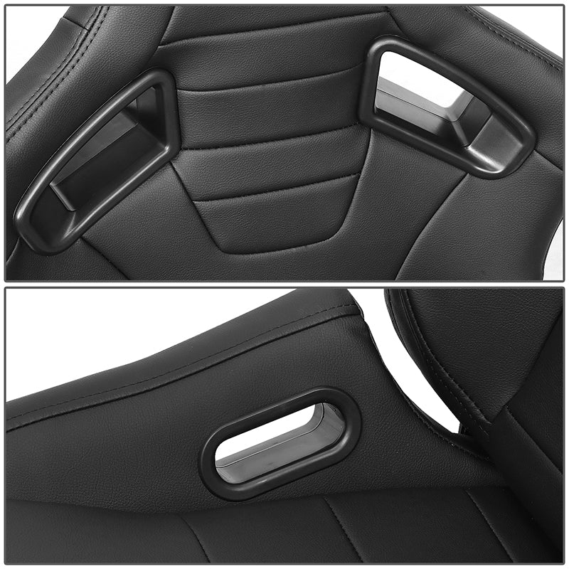 Pair Bucket Style Full Reclinable Racing Seats Universal