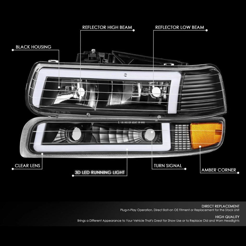 LED DRL Headlights 99-06 Chevy Silverado / Suburban 1500-3500