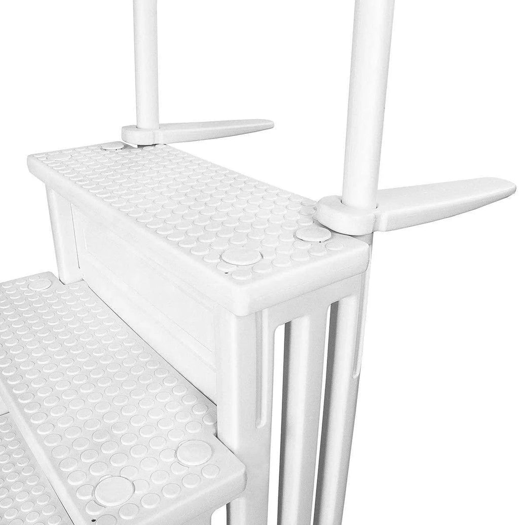 2026 Select Above Ground Anti-Slip Pool Steps to Deck | Safety Swimming Pool Ladder | Designed for Above Ground Swimming Pools | Holds Up to 400 Pounds | White