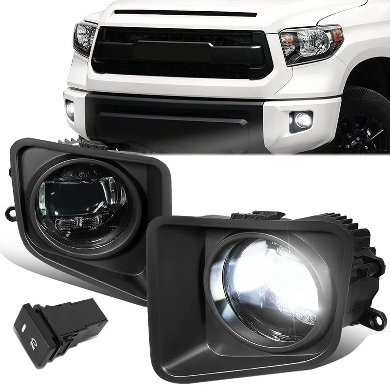 LED Projector Fog Lights w/ Switch Wiring Harnesses 14-21 Toyota Tundra