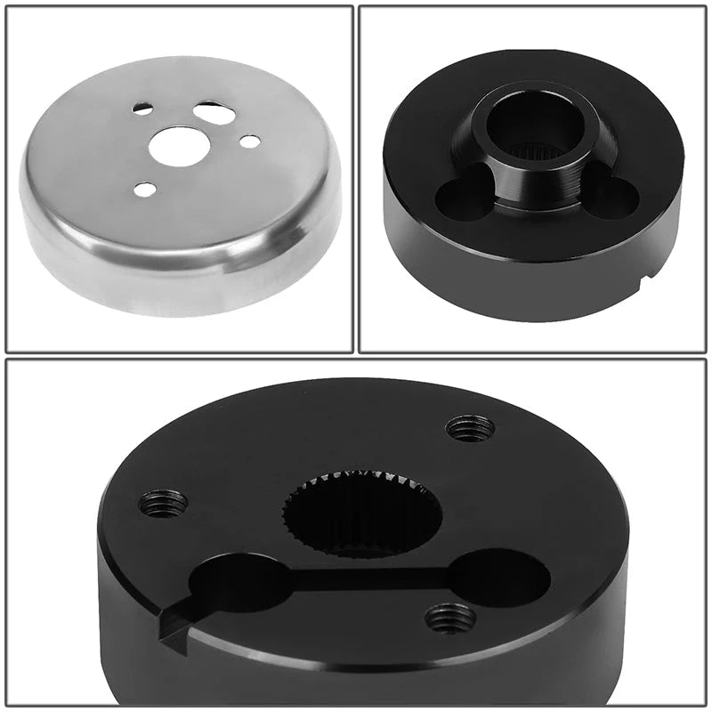 65-69 Ford Mustang 67-74 Bronco Aluminum Steering Wheel Hub Adapter - Black