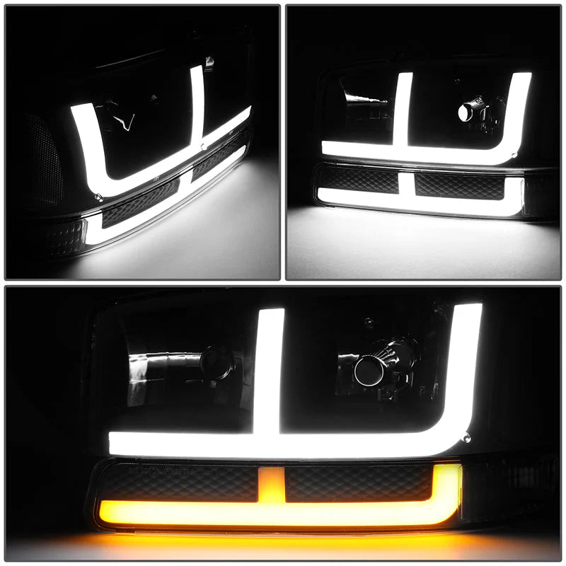 LED DRL Switchback Headlights 99-06 GMC Sierra 1500-3500 Yukon