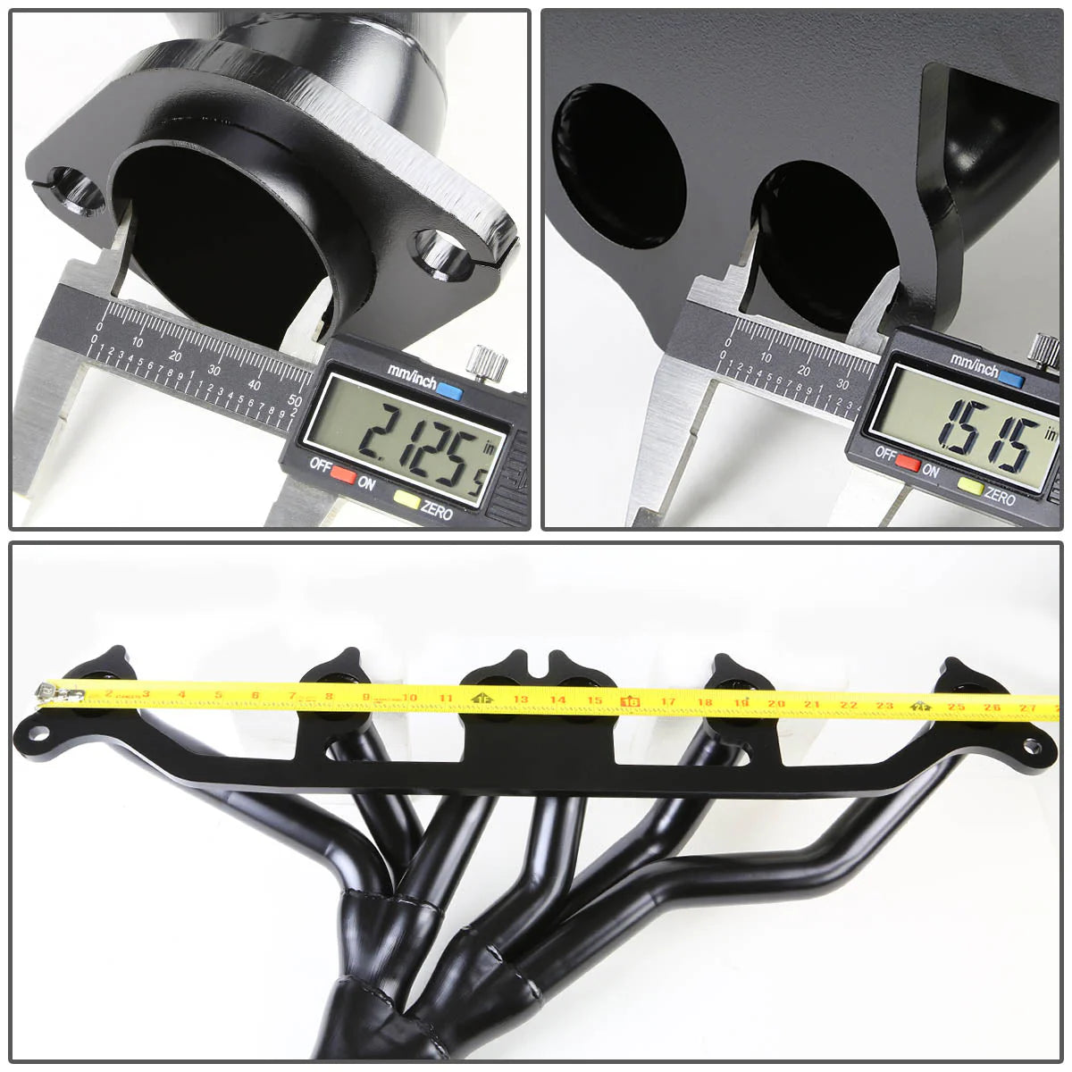 91-99 Jeep Wrangler Grand Cherokee YJ XJ ZJ 4.0L 6-2-1 Exhaust Header - Stainless Steel - Black