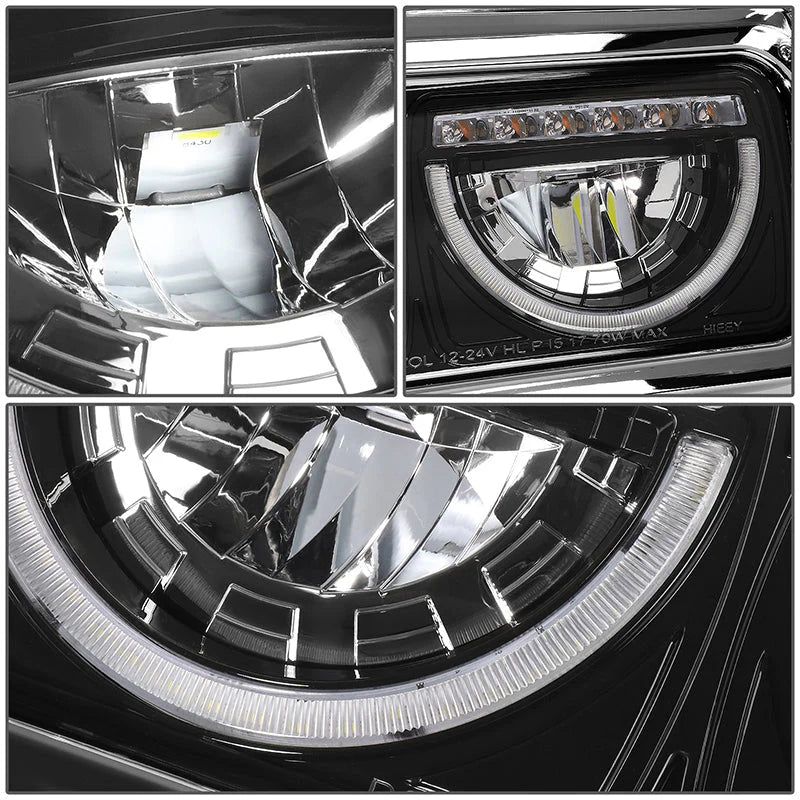 LED DRL Halo Headlights 81-88 Peterbilt 359, 87-07 379, 08-21 389