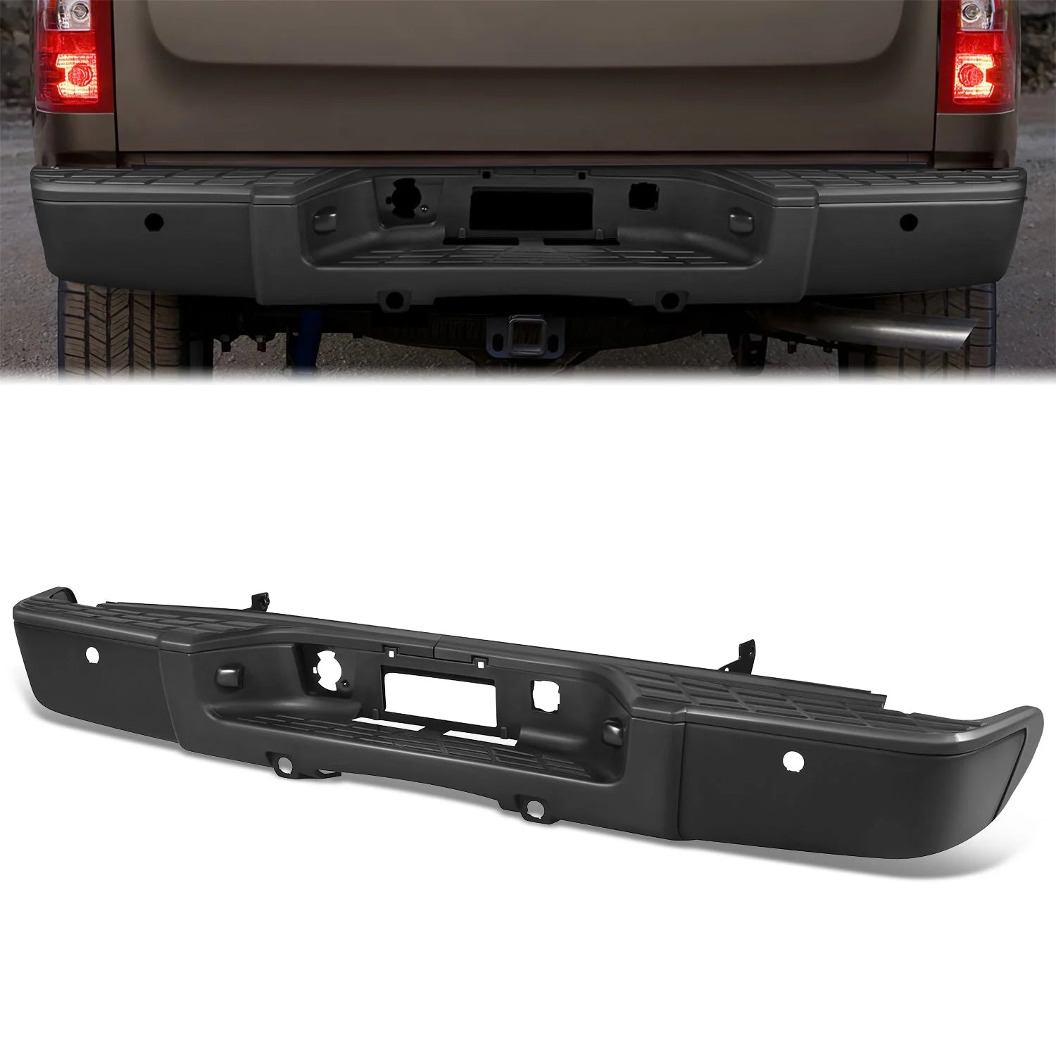Rear Steel Bumper w/ Parking Sensor Holes 07-13 Chevy/GMC Silverado Sierra 1500