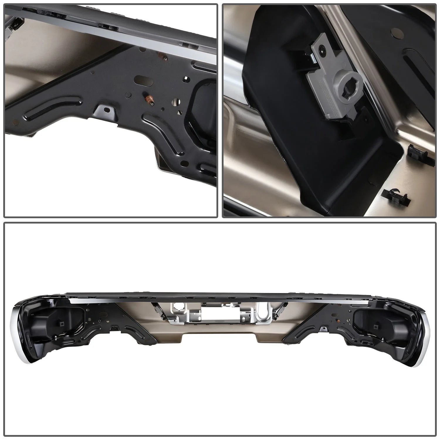 Rear Steel Bumper w/ Exhaust Cutouts 19-23 Chevy/GMC Silverado Sierra 1500