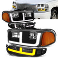 LED DRL Switchback Headlights 01-06 GMC Yukon Sierra 1500 Denali
