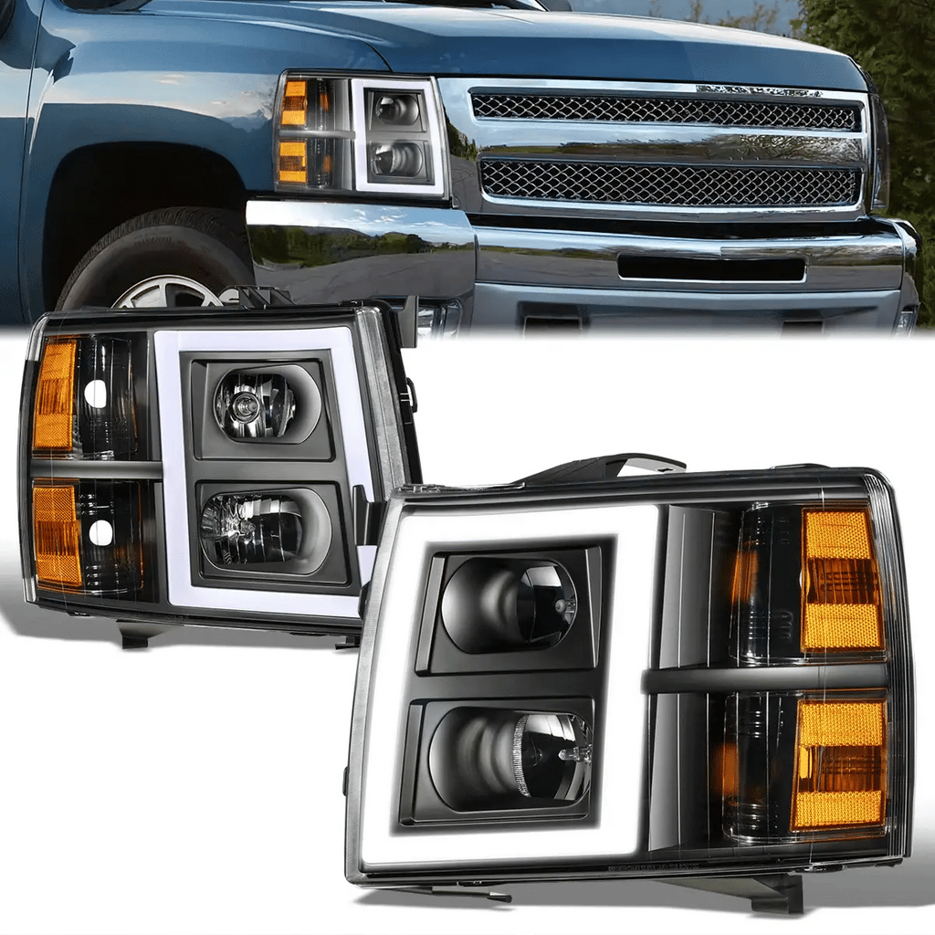 LED DRL Headlights 07-13 Chevy 1500 2500HD 3500