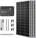 2026 400 Watt 12 Volt Premium 4 Pcs 100W Panel 40A MPPT Charge Controller Bluetooth Module Fuse Mounting Z Brackets Adaptor Kit Tray Cables Set, 400W, Grid 12V Solar Power System
