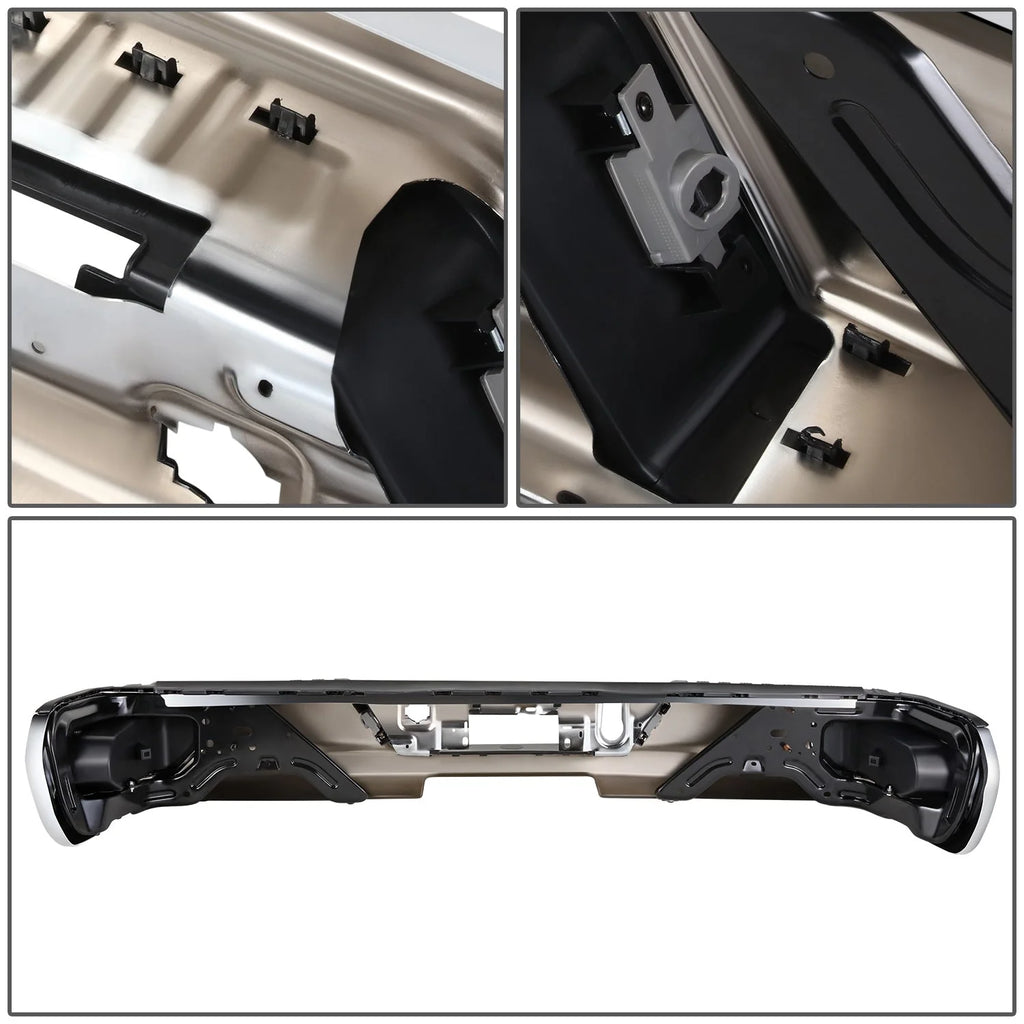 Rear Bumper w/o Exhaust Cutouts & Parking Sensor Holes 19-23 Chevy/GMC Silverado Sierra 1500