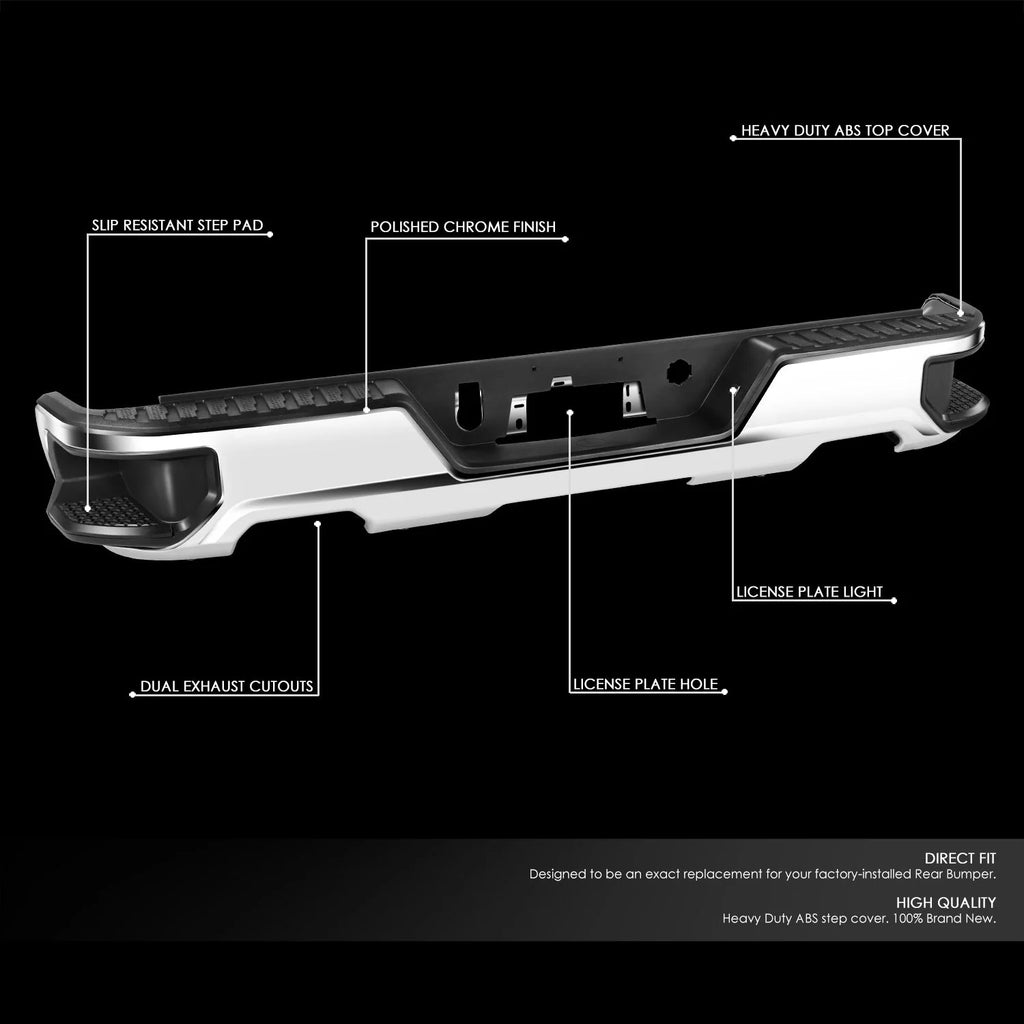 Rear Steel Bumper w/ Exhaust Cutouts 19-23 Chevy/GMC Silverado Sierra 1500