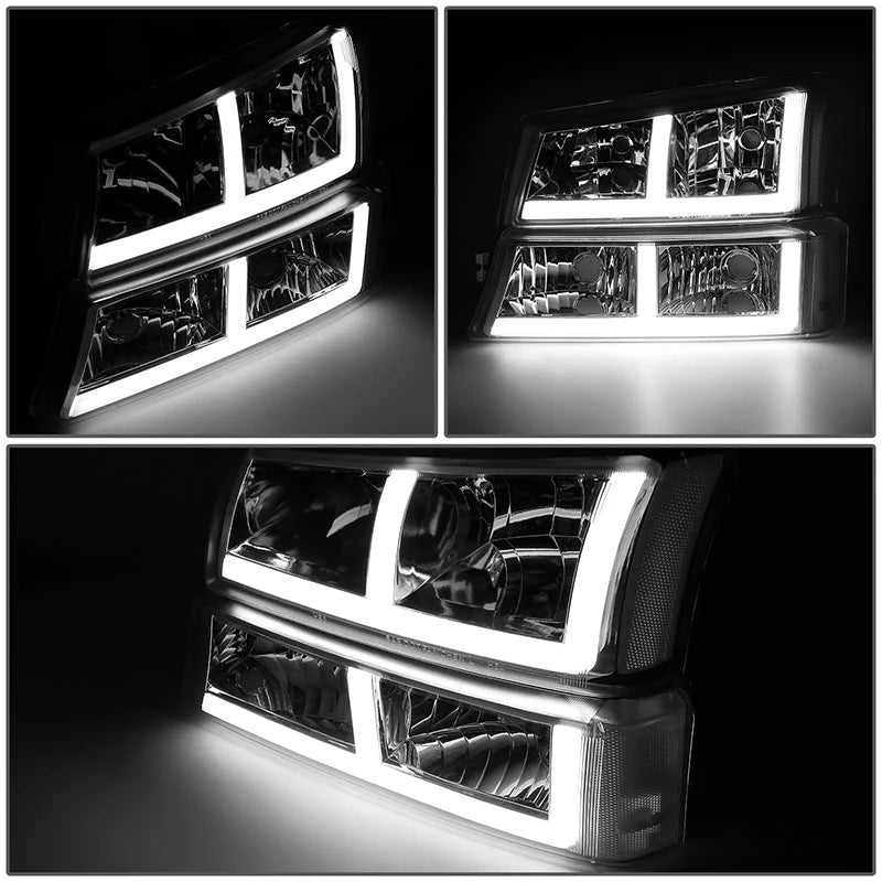 LED DRL Headlights 03-06 Chevy Avalanche Silverado 1500-3500 / HD