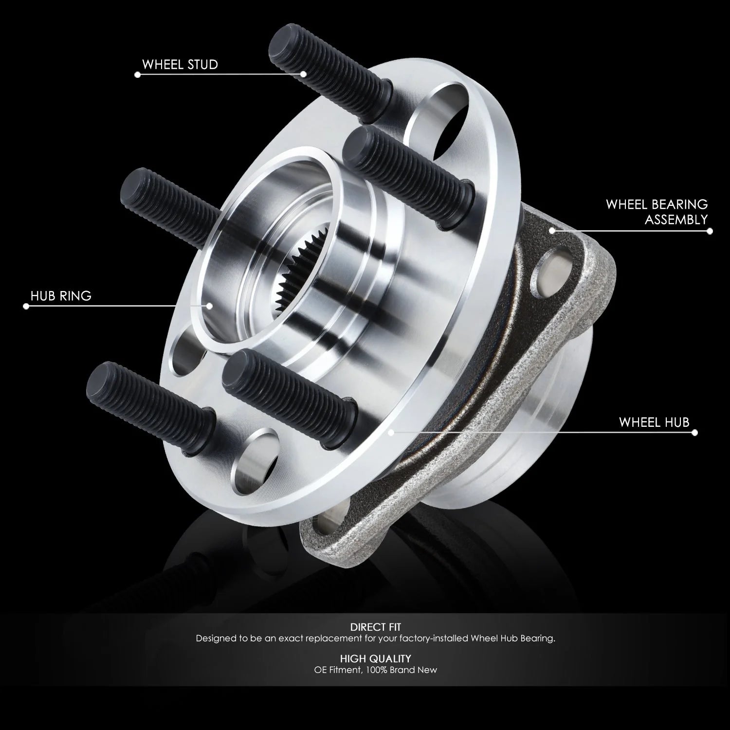 Front Left or Right Side Wheel Bearing & Hub Assembly 84-05 Chevy Corsica, Cadillac Cimarron, Oldsmobile Firenza
