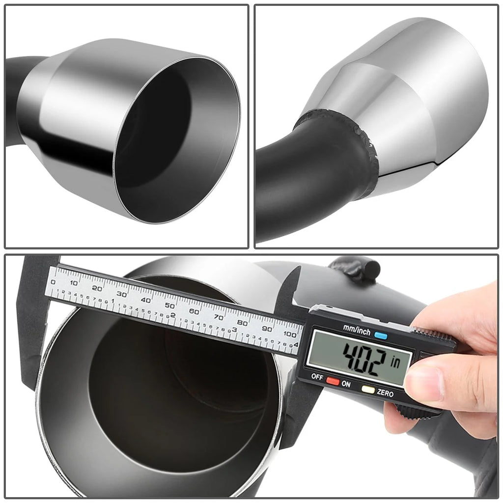 Axle-Back Exhaust System 3.6L w/4 in. OD Stainless Steel Muffler Tip 18-22 Jeep Wrangler JL