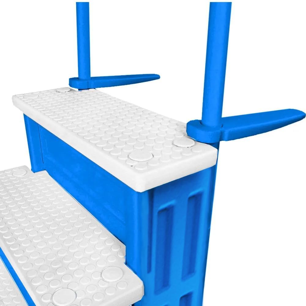 2026 Select Anti-Slip in-Pool Steps | Gray | for Above Ground Swimming Pools | Can Mount to Decks 48′′ to 54′′ H | Safety Stairs Capacity Up to 300 lbs