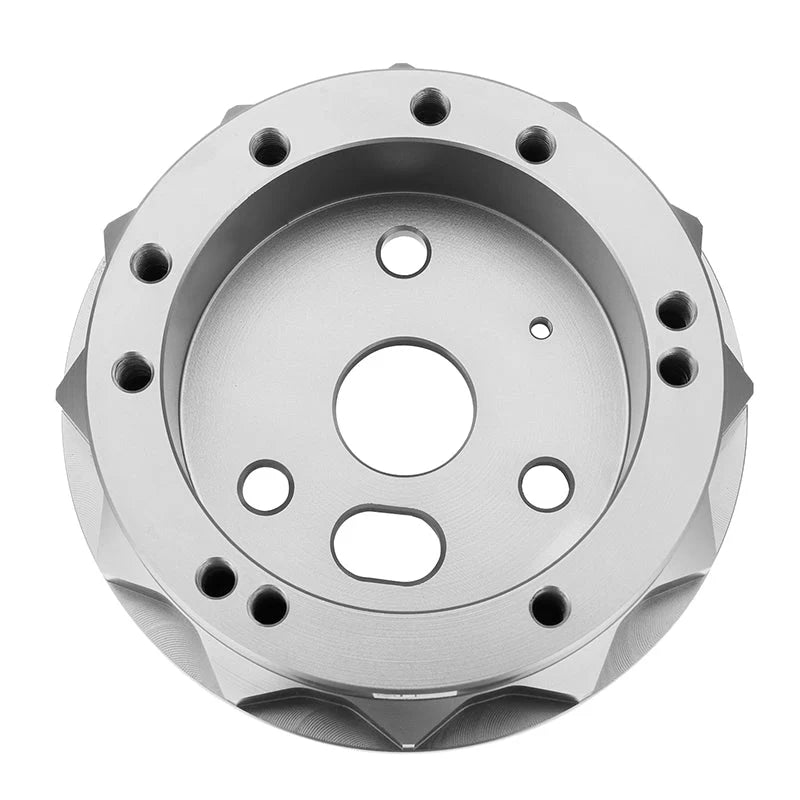 65-69 Ford Mustang 67-74 Bronco Aluminum Steering Wheel Hub Adapter - Silver