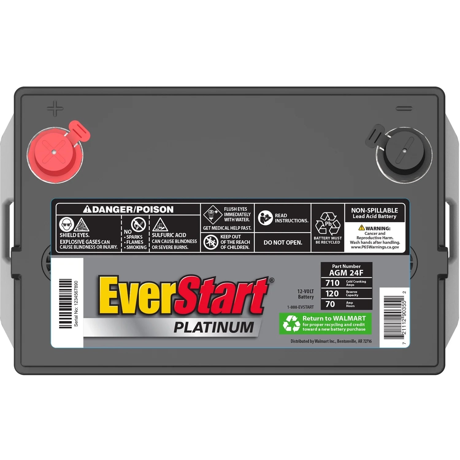 2026 Platinum AGM Automotive Battery, Group Size 24F 12 Volt, 750 CCA – MadeInUSA