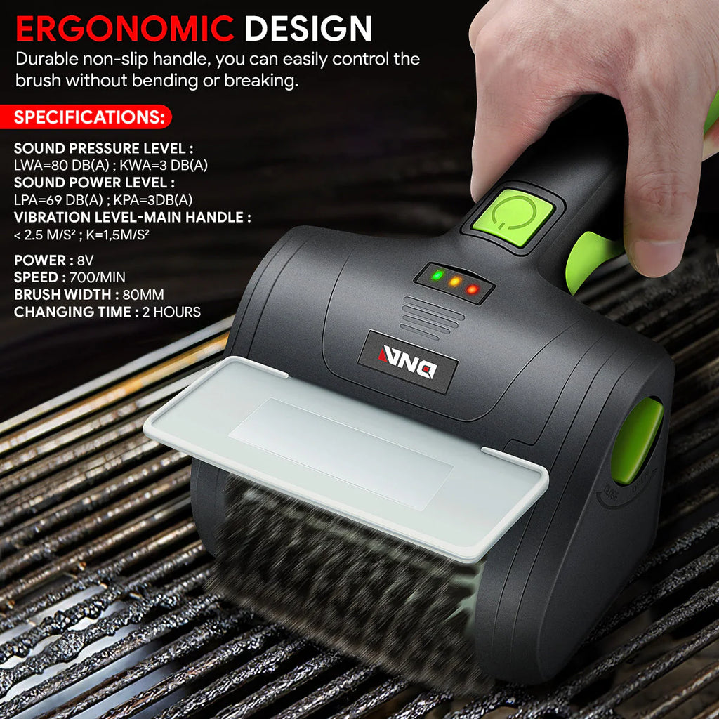 Cordless Power Grill Cleaning Scrub Brush w/Type-C Cable