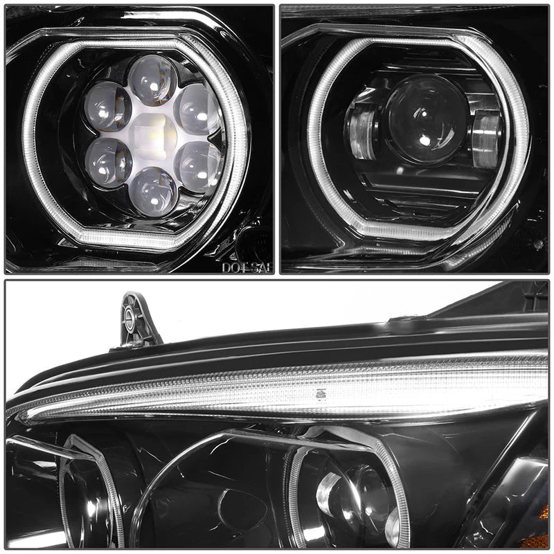 LED DRL Halo Projector Headlights 08-19 Kenworth T170 T270 T370 T660