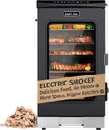 2026 30" Electric Smoker, Outdoor Smoker with Glass Door & Meat Thermometer, 725 Sq Inch Large Capacity, 4 Detachable Racks for Backyard BBQ, Party, Outdoor Cooking Night Blue