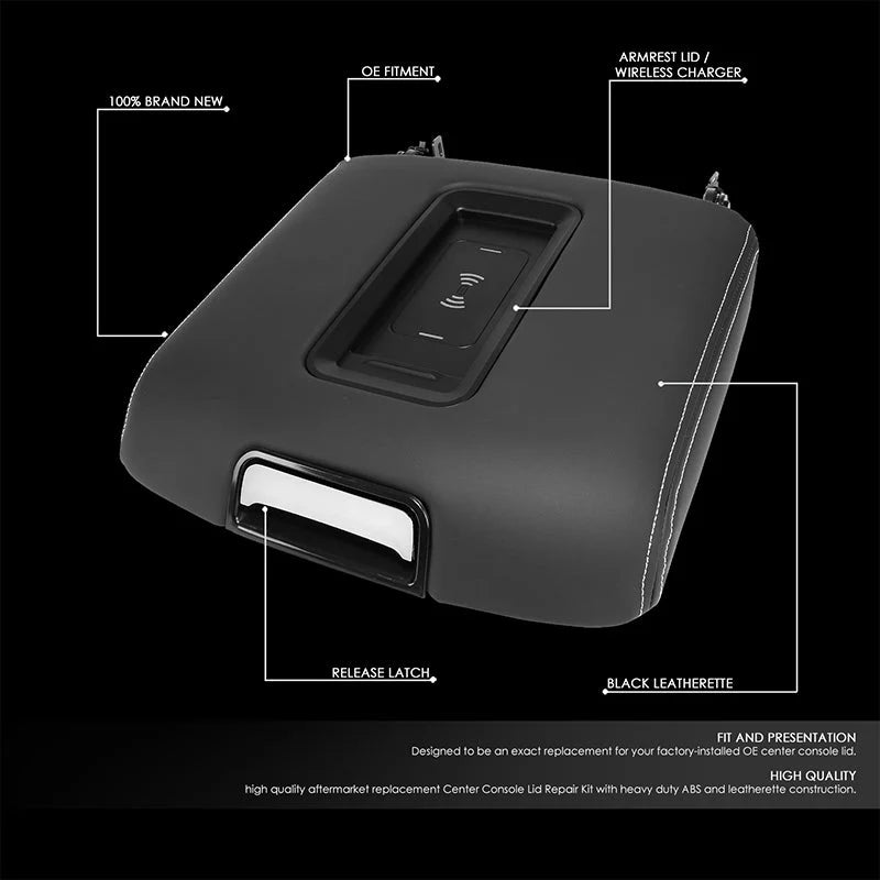 Center Console Lid w/Wireless Charger 15-20 Chevy Suburban / GMC Yukon XL