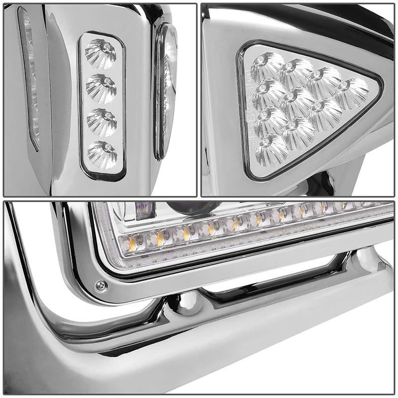 LED DRL Halo Sequential Projector Headlights 81-88 Peterbilt 359, 87-07 379, 08-21 389