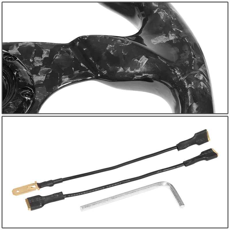 320mm Flat Bottom Carbon Fiber Spoke Steering Wheel Universal