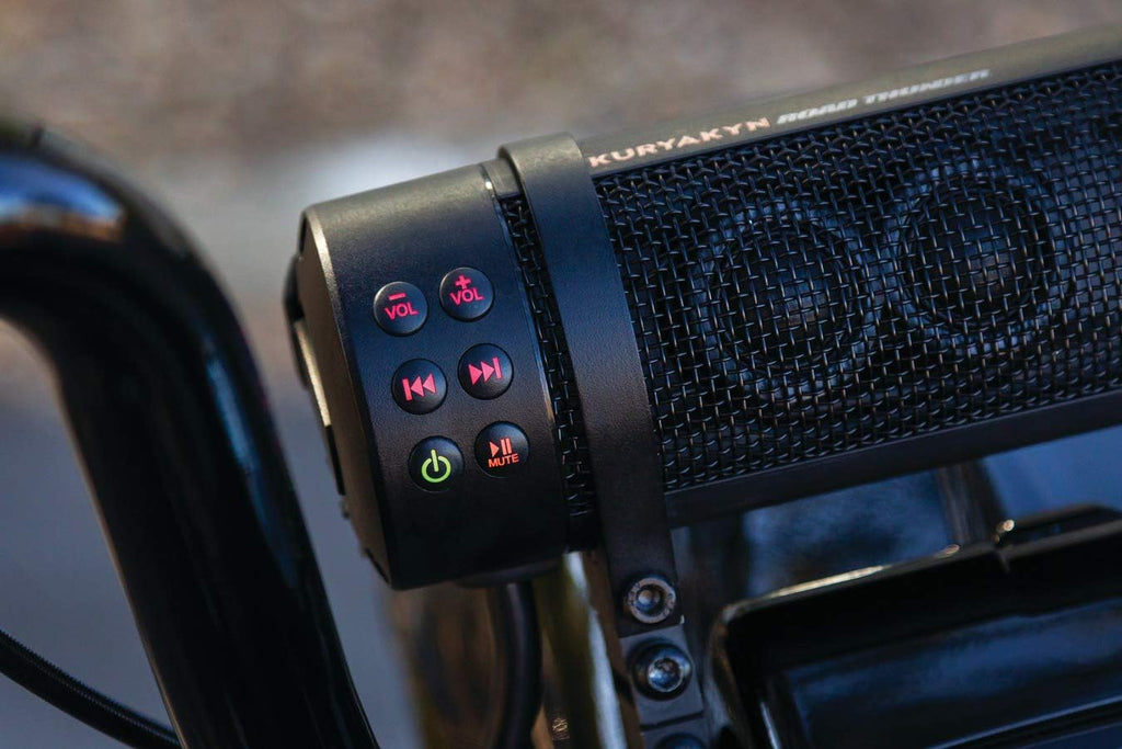 2026 Road Thunder 300W Waterproof Bluetooth Motorcycle Sound Bar, Handlebar Mount, Satin Black