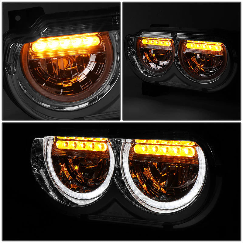 LED DRL Halo Headlights 08-14 Dodge Challenger