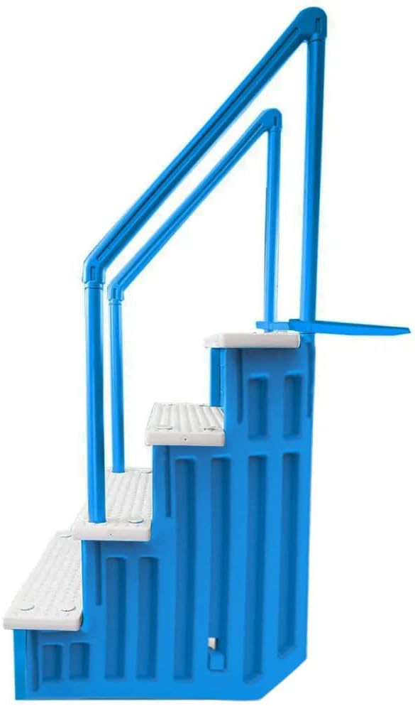 2026 Select Anti-Slip in-Pool Steps | Gray | for Above Ground Swimming Pools | Can Mount to Decks 48′′ to 54′′ H | Safety Stairs Capacity Up to 300 lbs