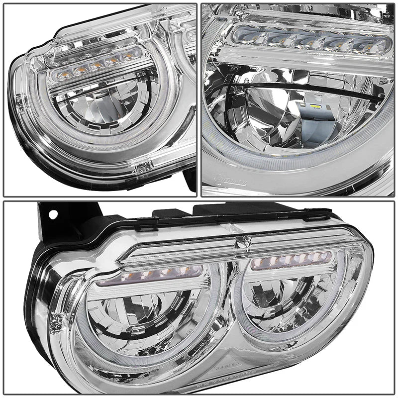 LED DRL Halo Headlights 08-14 Dodge Challenger