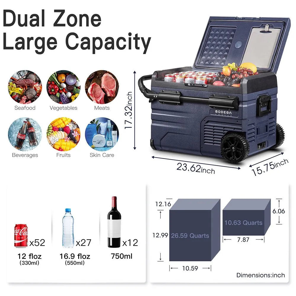2026 12 Volt 37 Qt. Portable Car Refrigerator, Car Freezer for Outdoor, Camping, Travel, RV,APP Control