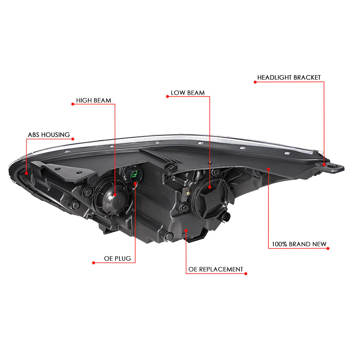 Factory Style Projector Headlight (Right) 19-21 Kia Forte Sedan