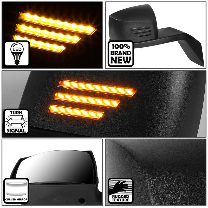 Performance Series Side Hood Mirrors (Black) 04-17 Volvo VN Series