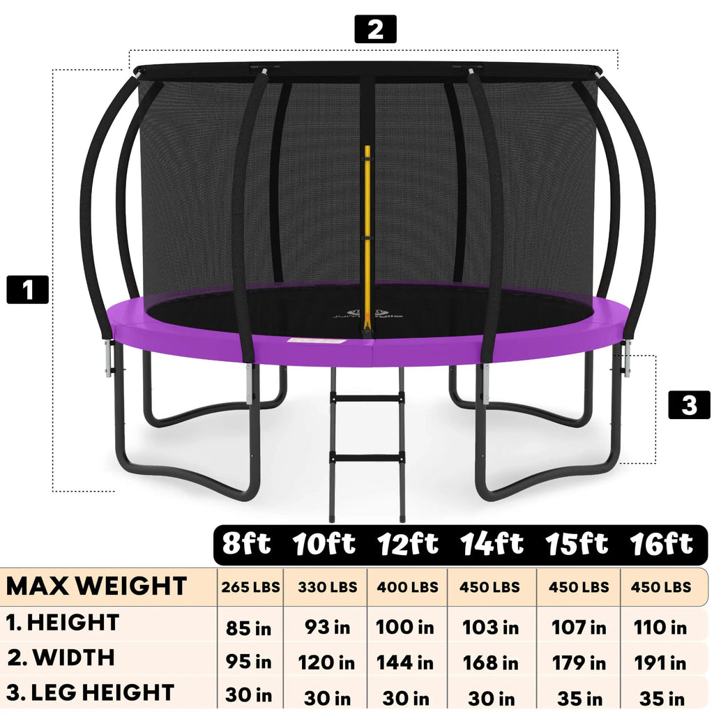 2026 16FT Trampoline with Enclosure & Double Color Pad Cover