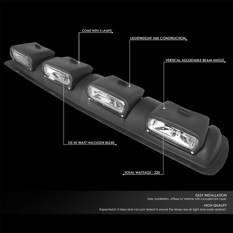 Amber Lens Roof Mounted Fog Light w/ Switch 38 in. X 9 in. X 4 in.
