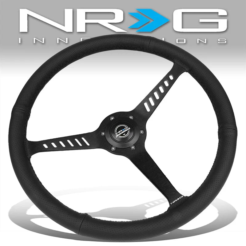 380mm 2.25 in. Deep Dish Steering Wheel Fits w/ Hubs 6-Bolt X 70mm Bolt Pattern