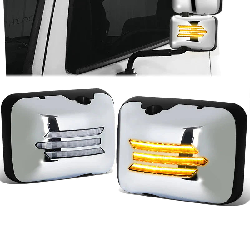 Performance Series Side Hood Mirrors (Black) 05-21 Hino 145, 238, 268, 338, 358, L6, XL7