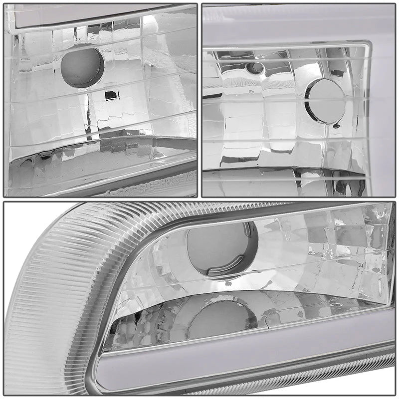 LED DRL Headlights 99-02 Chevy Silverado 1500-3500, 00-06 Suburban 1500 2500 Tahoe