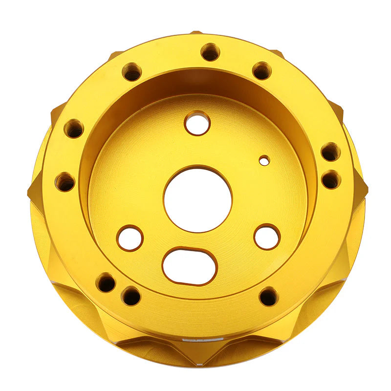 65-69 Ford Mustang 67-74 Bronco Aluminum Steering Wheel Hub Adapter - Gold