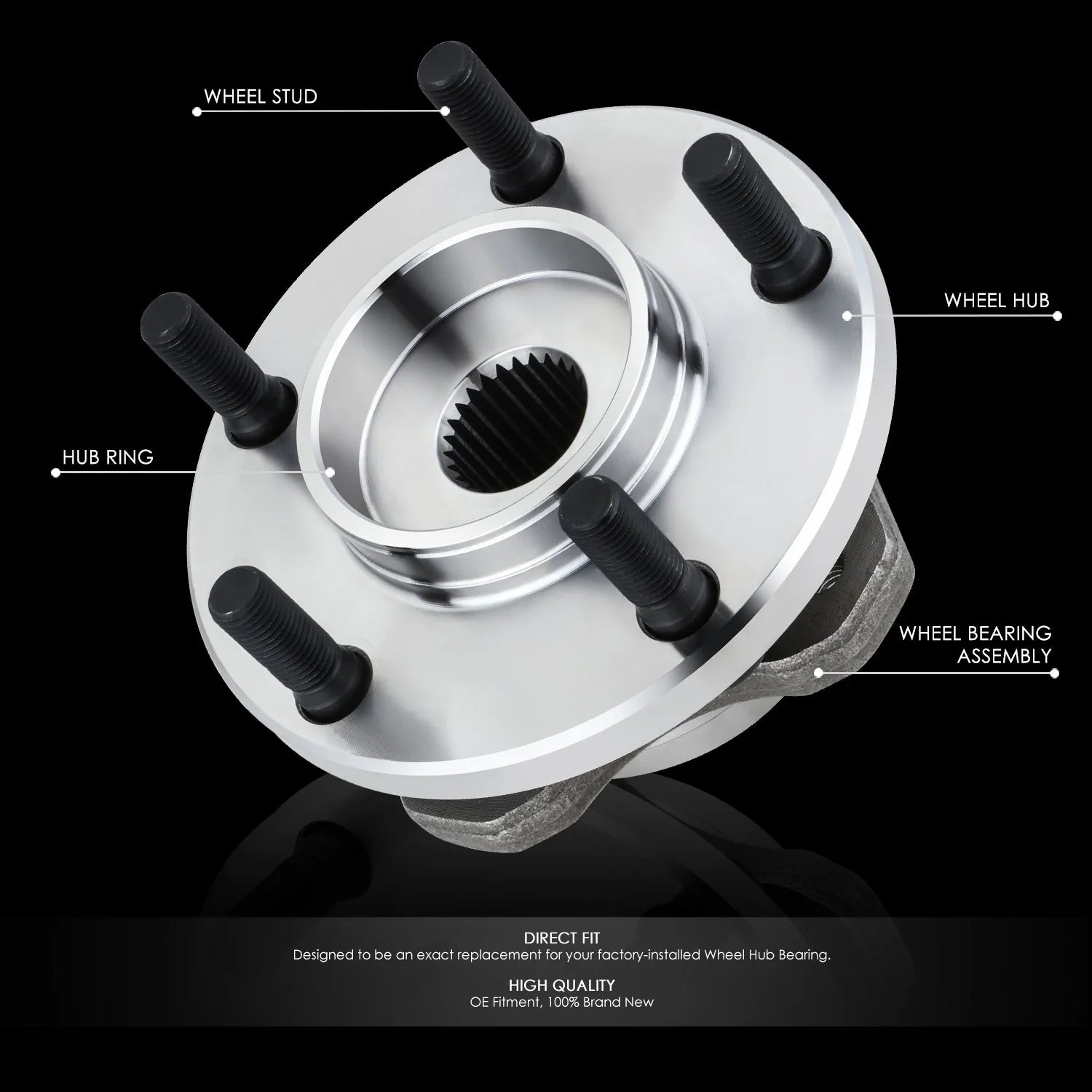 Front Left or Right Side Wheel Bearing & Hub Assembly 96-07 Dodge Grand Caravan, Chrysler Town & Country