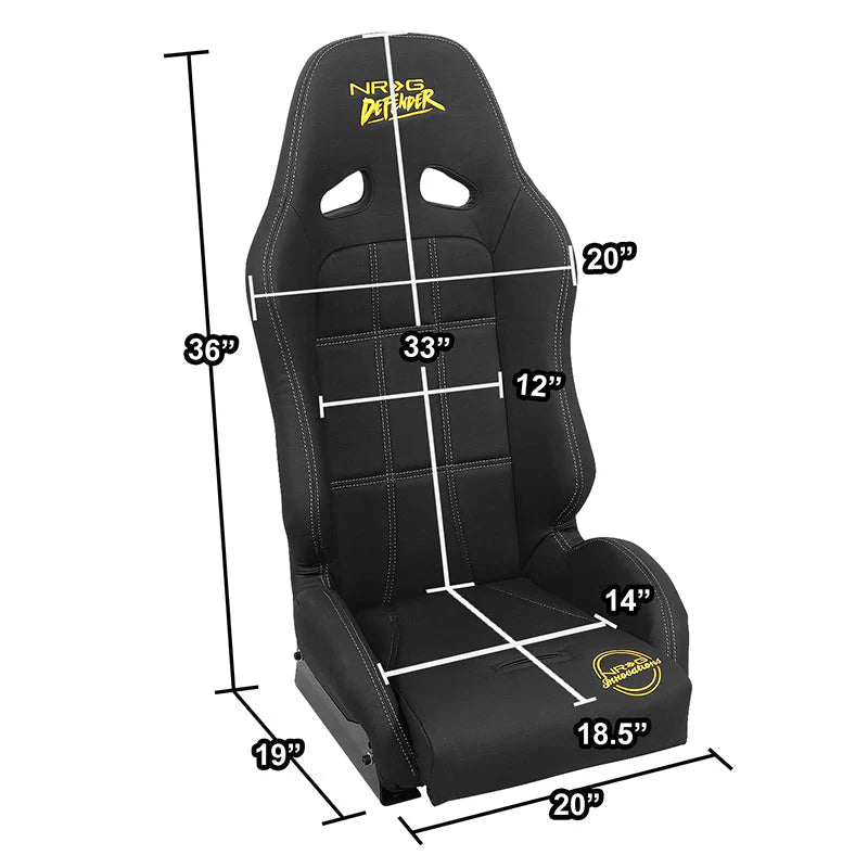 1 Piece Defender Waterproof Vinyl Fixed Back Bucket Racing Seat Universal
