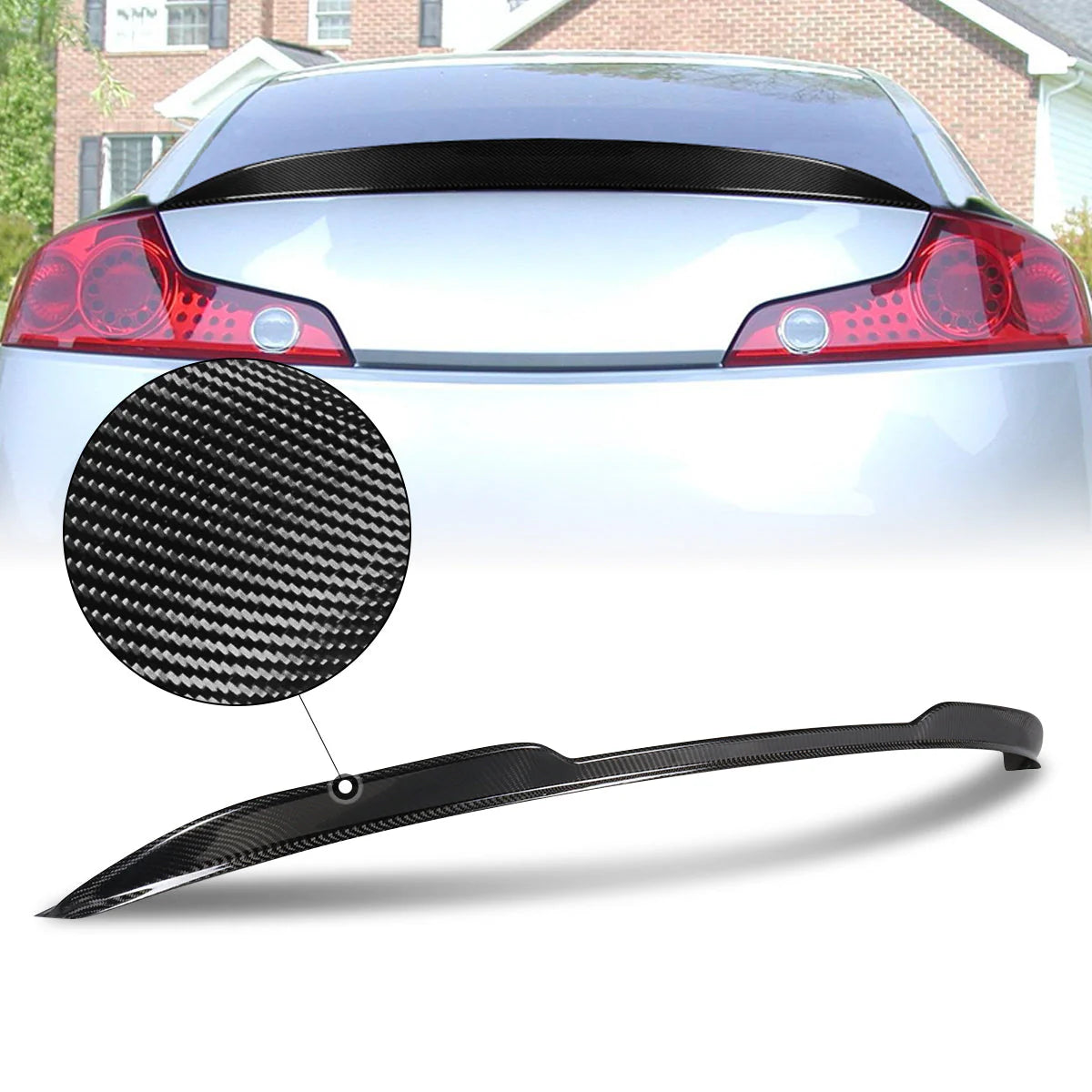 STP-Style Carbon Fiber Rear Trunk Lid Spoiler 03-07 Infiniti G35 Coupe