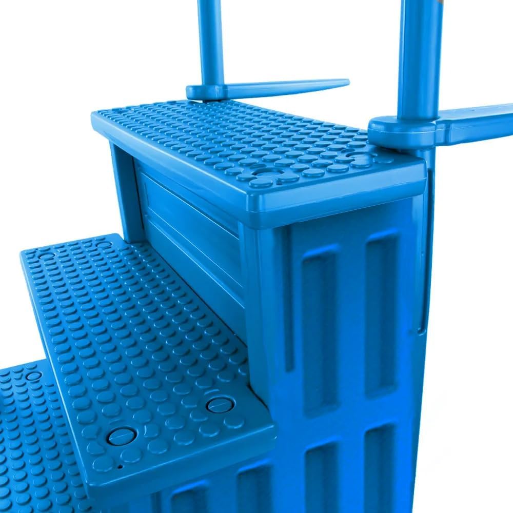 2026 Select Anti-Slip in-Pool Steps | Gray | for Above Ground Swimming Pools | Can Mount to Decks 48′′ to 54′′ H | Safety Stairs Capacity Up to 300 lbs